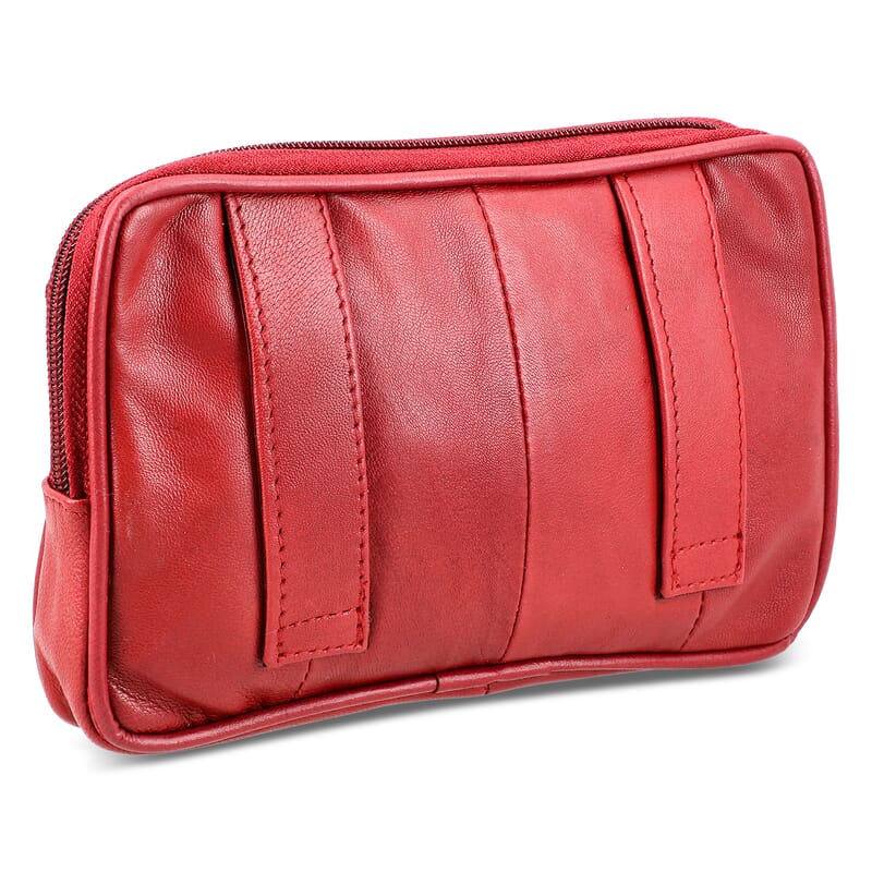 Set of 3 Black, Brown and Red 100% Genuine Leather Pouch