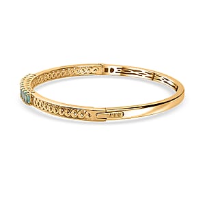 EverTrue Paraiba Apatite 11.75 ctw Bangle Bracelet in 18K YG Plated (7.25 In)