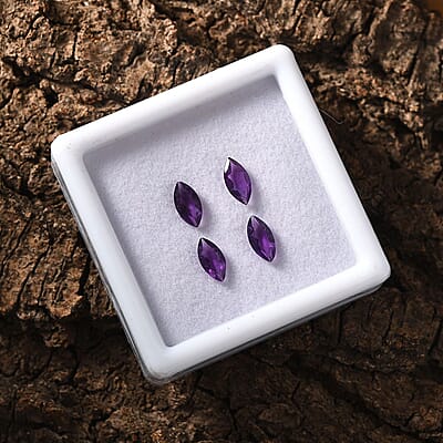 AA African Amethyst Set of 4 (Mrq 8x4 mm) 1.58 ctw Loose Gemstone