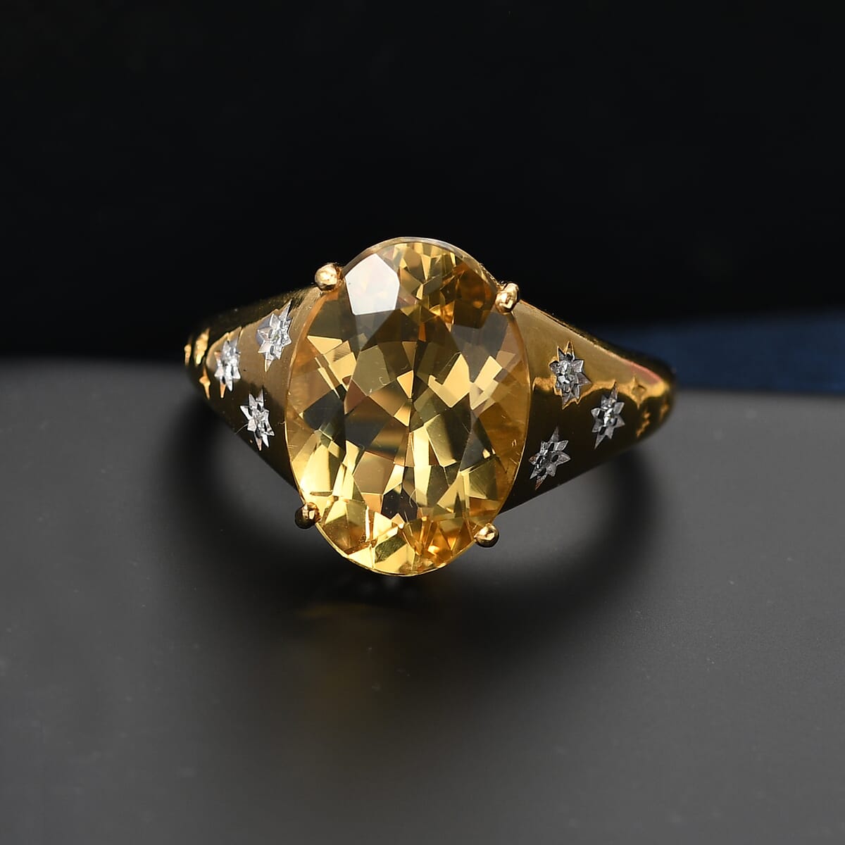 D'Joy Yellow Labradorite and Luxuriant Lab Grown Diamond 5.25 ctw Solaris Crown Ring in 18K Vermeil Yellow Gold Over Sterling Silver (Size 7.0) image number 1