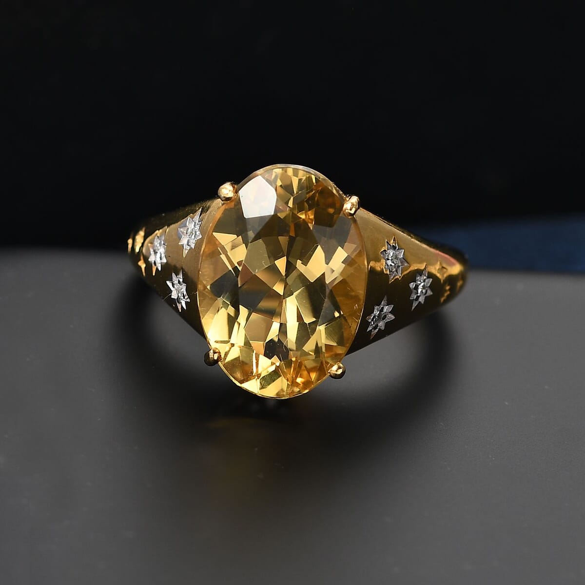 D'Joy Yellow Labradorite and Luxuriant Lab Grown Diamond 5.25 ctw Solaris Crown Ring in 18K Vermeil Yellow Gold Over Sterling Silver (Size 8.0) image number 1
