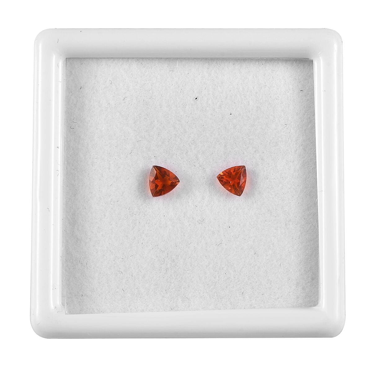 Fire Opal Set of 2 (Trl 4 mm) 0.28 ctw Loose Gemstone image number 0