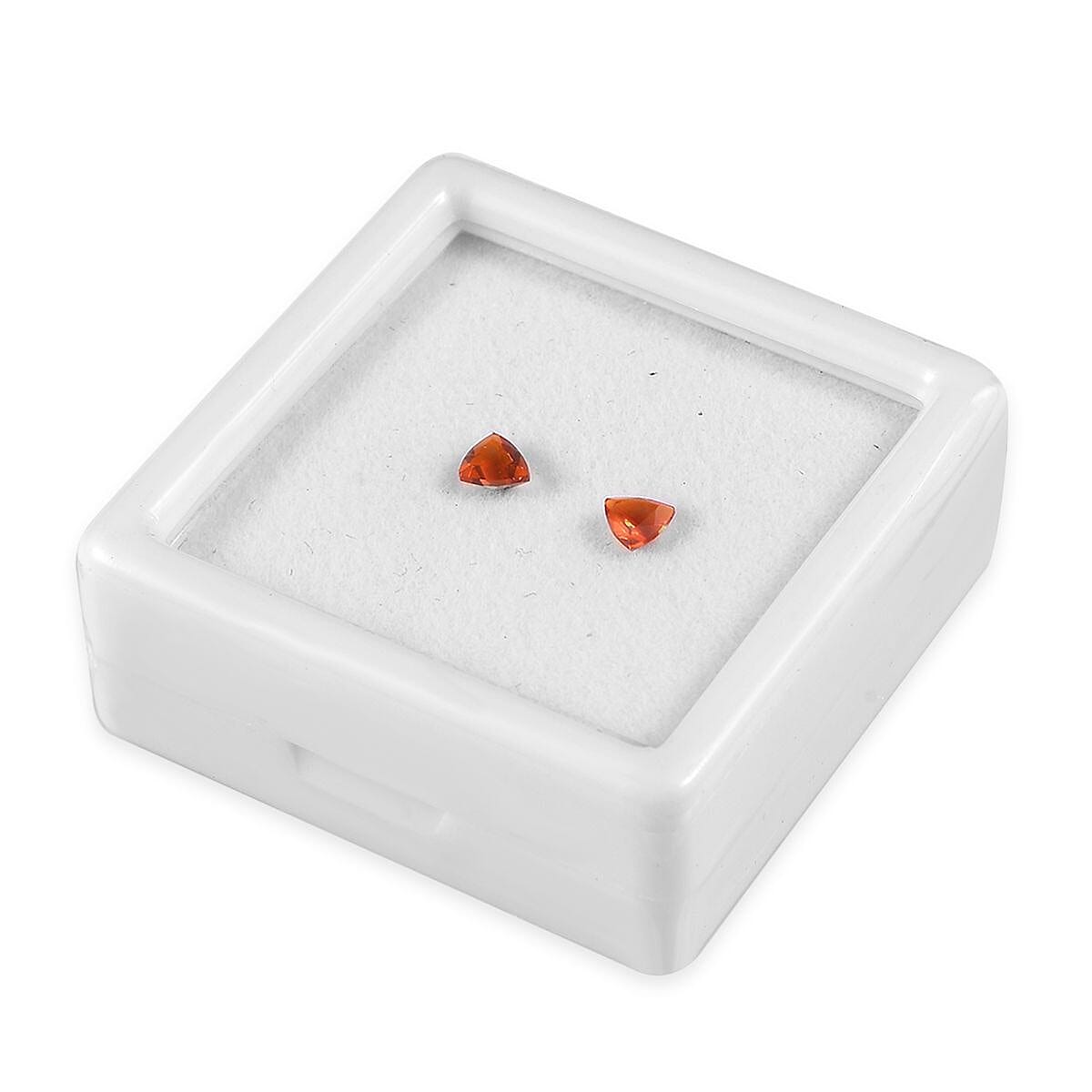 Fire Opal Set of 2 (Trl 4 mm) 0.28 ctw Loose Gemstone image number 2