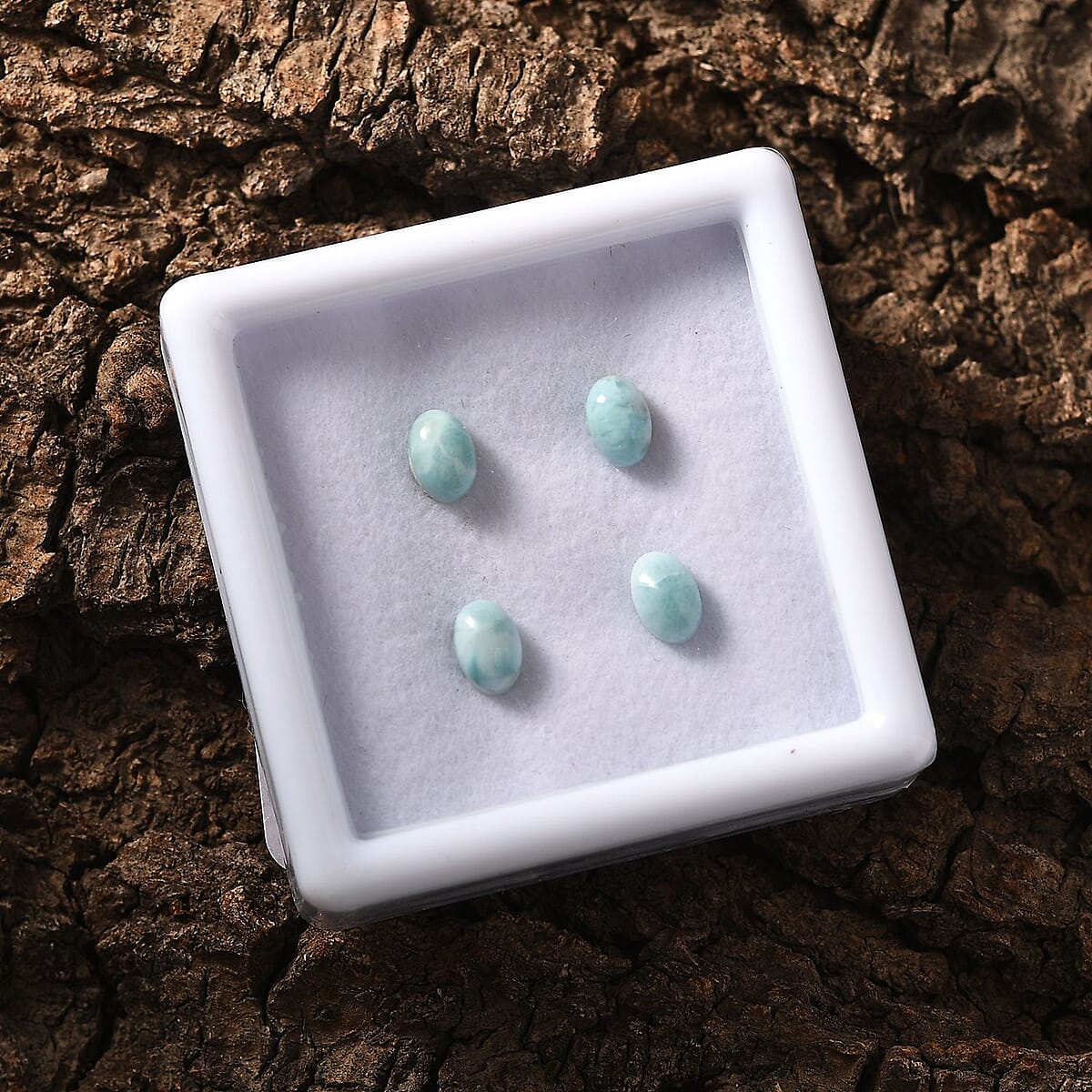 AA Larimar Set of 4 (Ovl 6x4 mm) 1.91 ctw Loose Gemstone image number 1