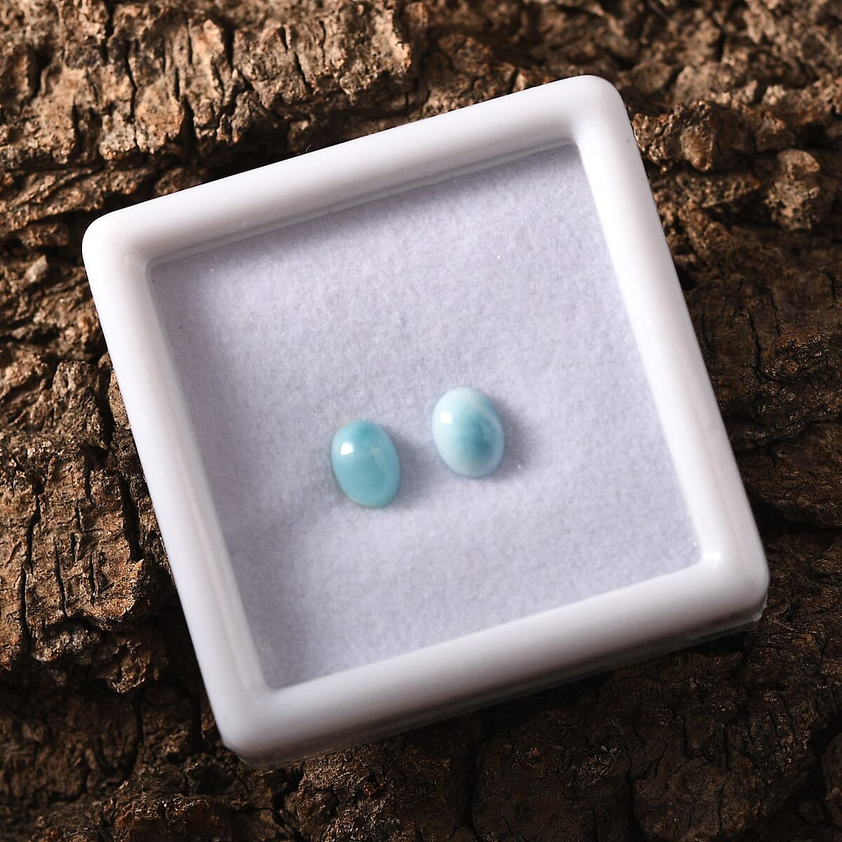 AAA Larimar Set of 2 (Ovl 7x5 mm) 1.70 ctw Loose Gemstone image number 1