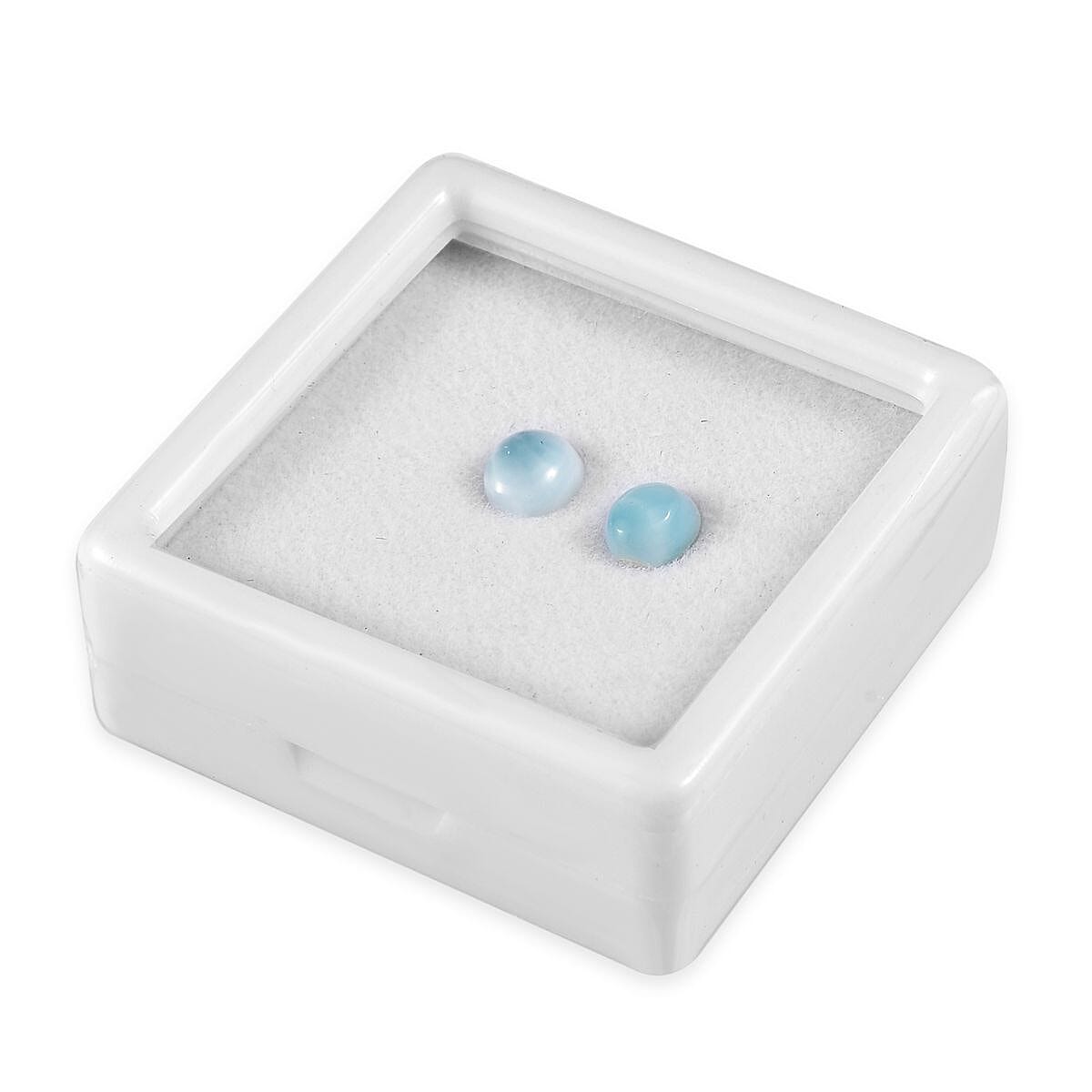 AAA Larimar Set of 2 (Ovl 7x5 mm) 1.70 ctw Loose Gemstone image number 2