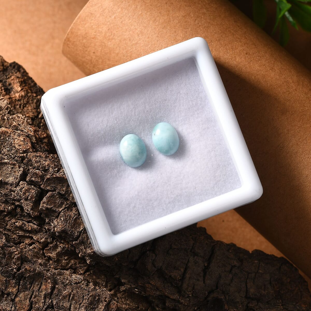 AA Larimar Set of 2 (Ovl 8x6 mm) 3.11 ctw Loose Gemstone image number 1