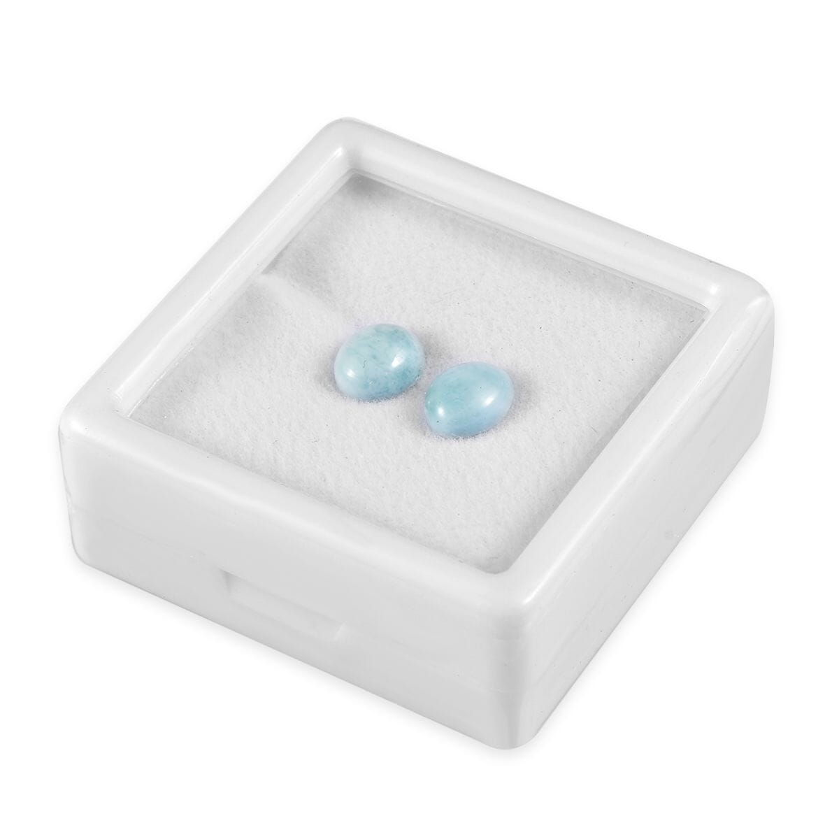AA Larimar Set of 2 (Ovl 8x6 mm) 3.11 ctw Loose Gemstone image number 2