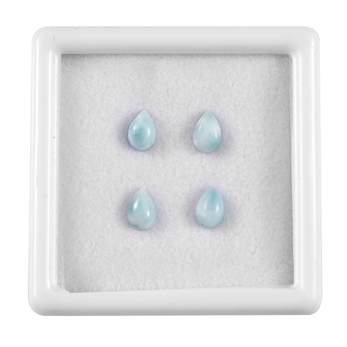 AA Larimar Set of 4 (Pear 6x4 mm) 1.95 ctw Loose Gemstone image number 0
