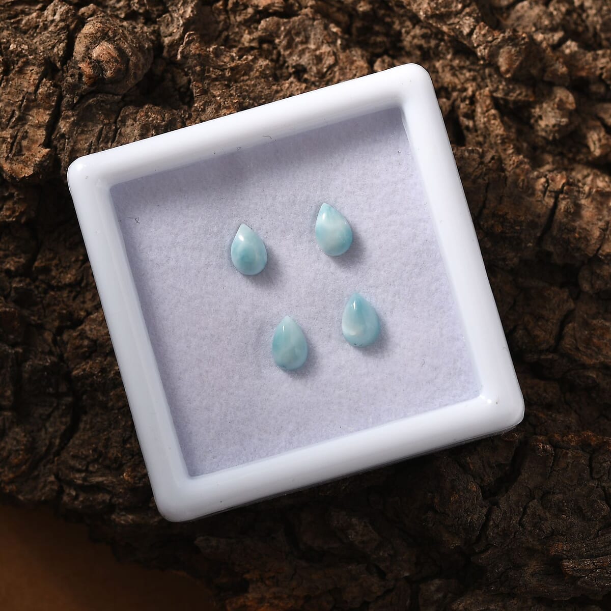 AA Larimar Set of 4 (Pear 6x4 mm) 1.95 ctw Loose Gemstone image number 1