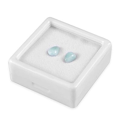 Larimar Set of 2 (Pear 8x5 mm) 1.72 ctw Loose Gemstone