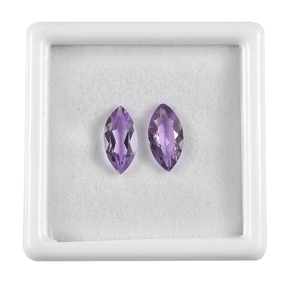 Rose De France Amethyst Set of 2 (Mrq 12x6 mm) 2.80 ctw Loose Gemstone