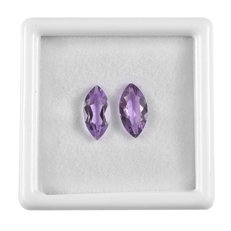 Rose De France Amethyst Set of 2 (Mrq 12x6 mm) 2.80 ctw Loose Gemstone