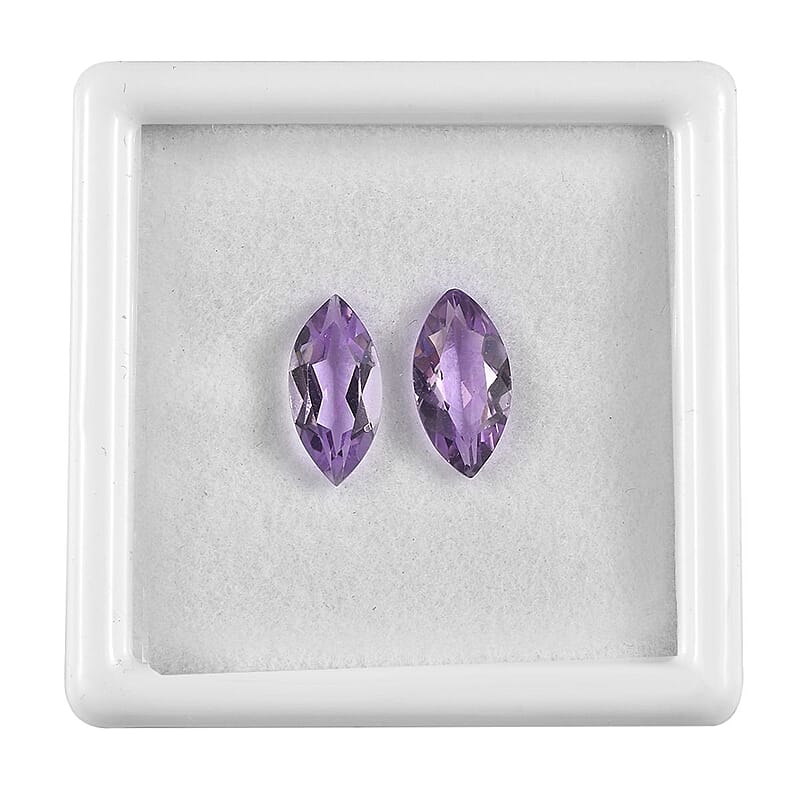 Rose De France Amethyst Set of 2 (Mrq 12x6 mm) 2.80 ctw Loose Gemstone