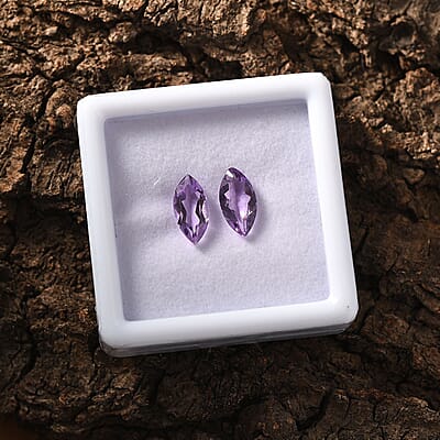 Rose De France Amethyst Set of 2 (Mrq 12x6 mm) 2.80 ctw Loose Gemstone