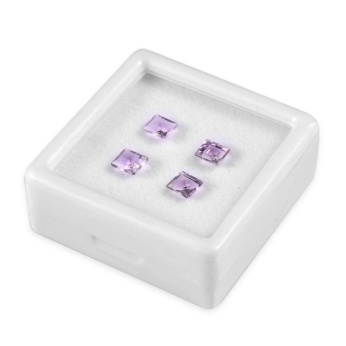 Rose De France Amethyst Set of 4 (Sqr 5 mm) 2.00 ctw Loose Gemstone