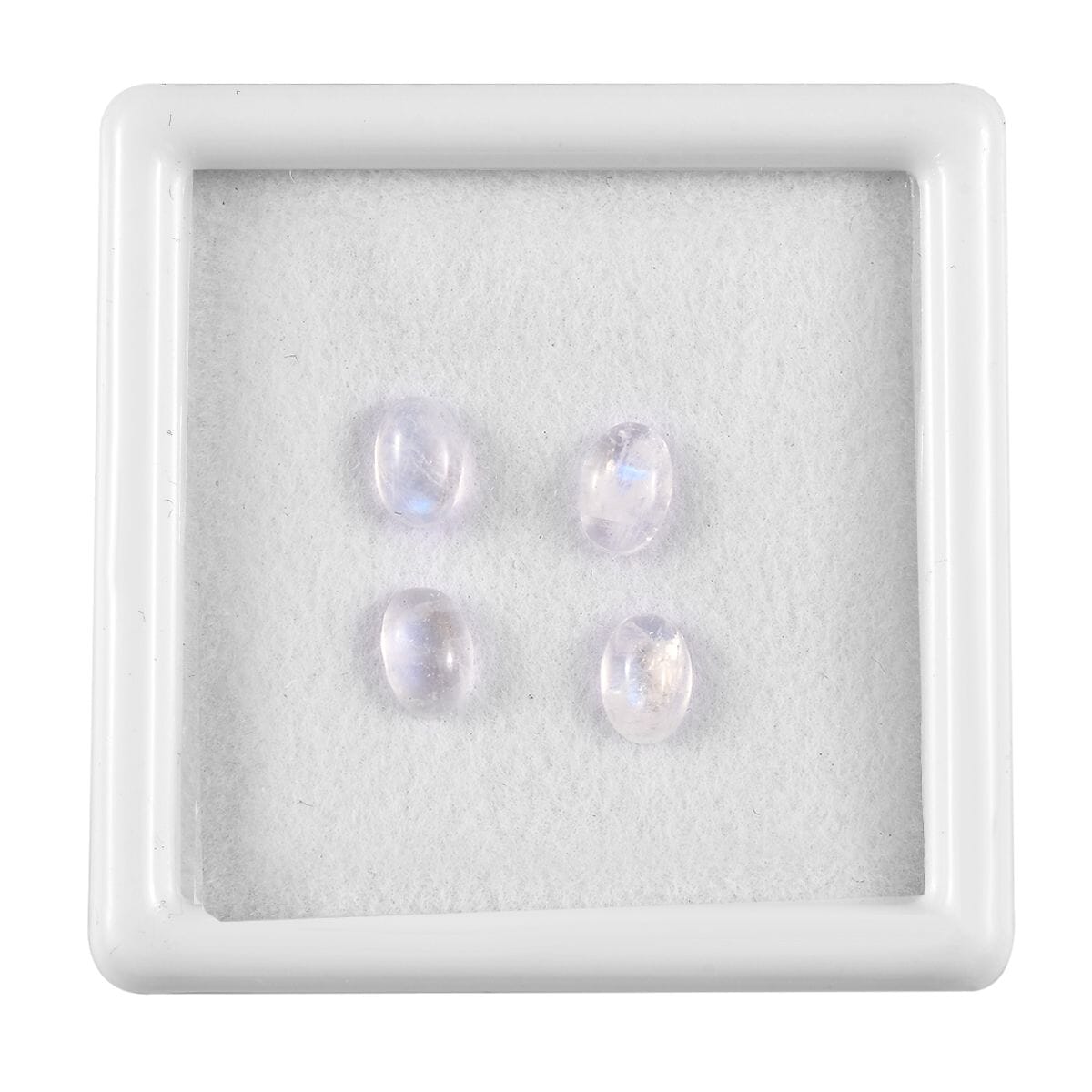 AA Rainbow Moonstone Set of 4 (Ovl 6x4 mm) 1.73 ctw Loose Gemstone image number 0