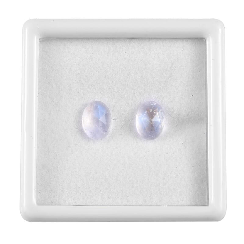 AA Rainbow Moonstone Set of 2 (Ovl 8x6 mm) 0.99 ctw Loose Gemstone