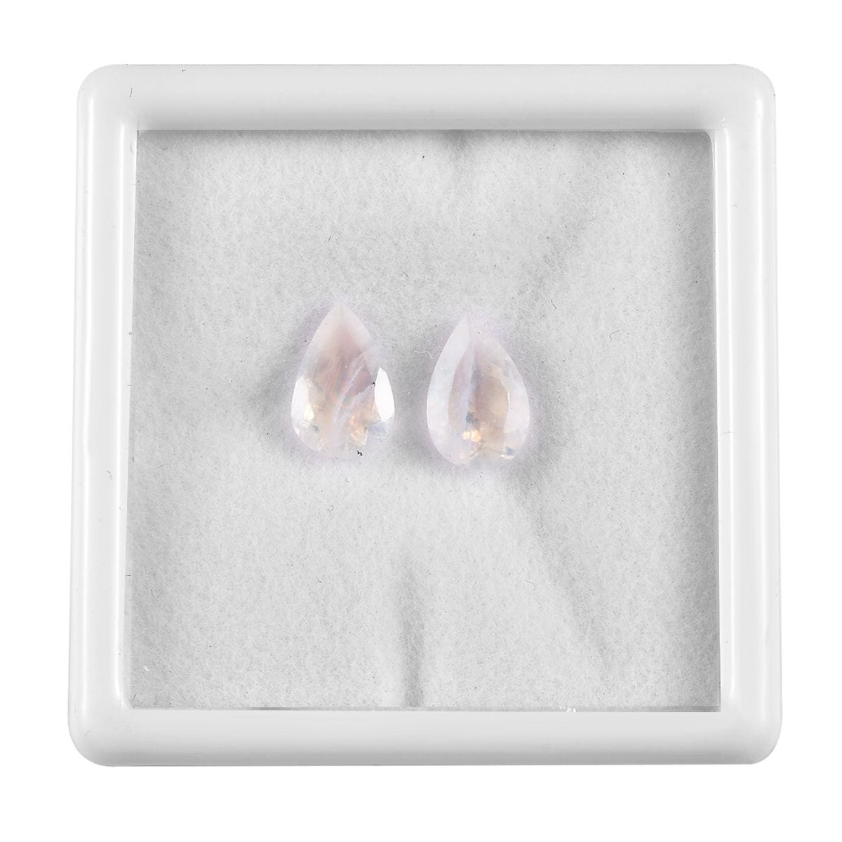 AA Rainbow Moonstone Set of 2 (Ovl 9x6 mm) 2.04 ctw Loose Gemstone image number 0