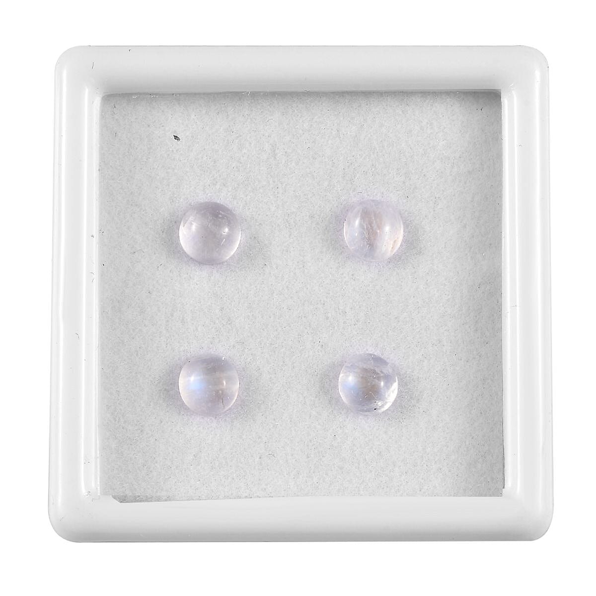 AA Rainbow Moonstone Set of 4 (Rnd 5 mm) 1.99 ctw Loose Gemstone image number 0