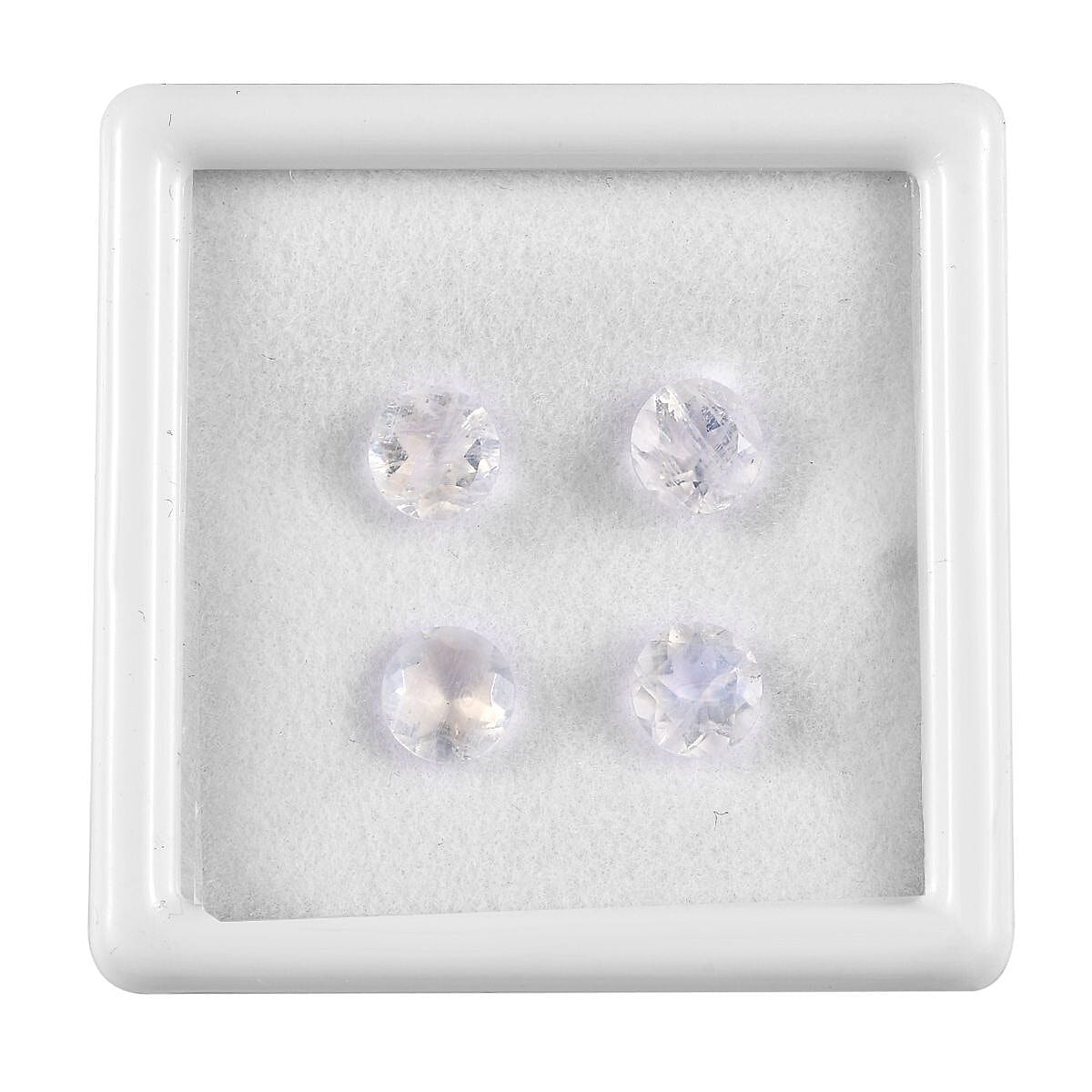 AA Rainbow Moonstone Set of 4 (Rnd 6 mm) 3.05 ctw Loose Gemstone image number 0