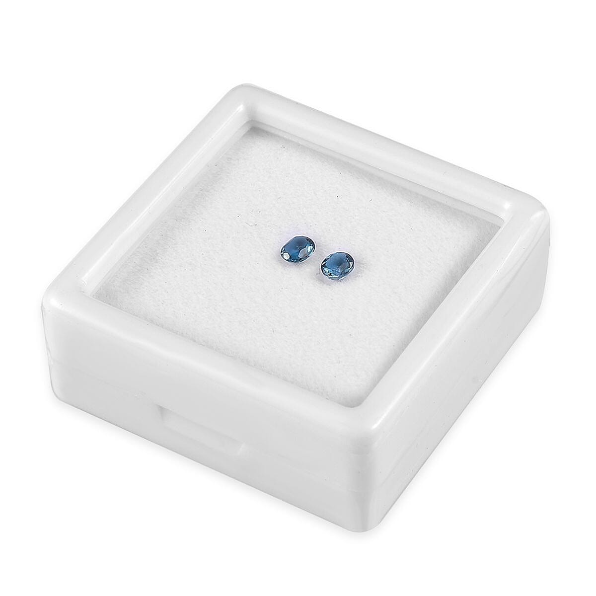 London Blue Topaz Set of 2 (Ovl 4x3 mm) 0.30 ctw Loose Gemstone