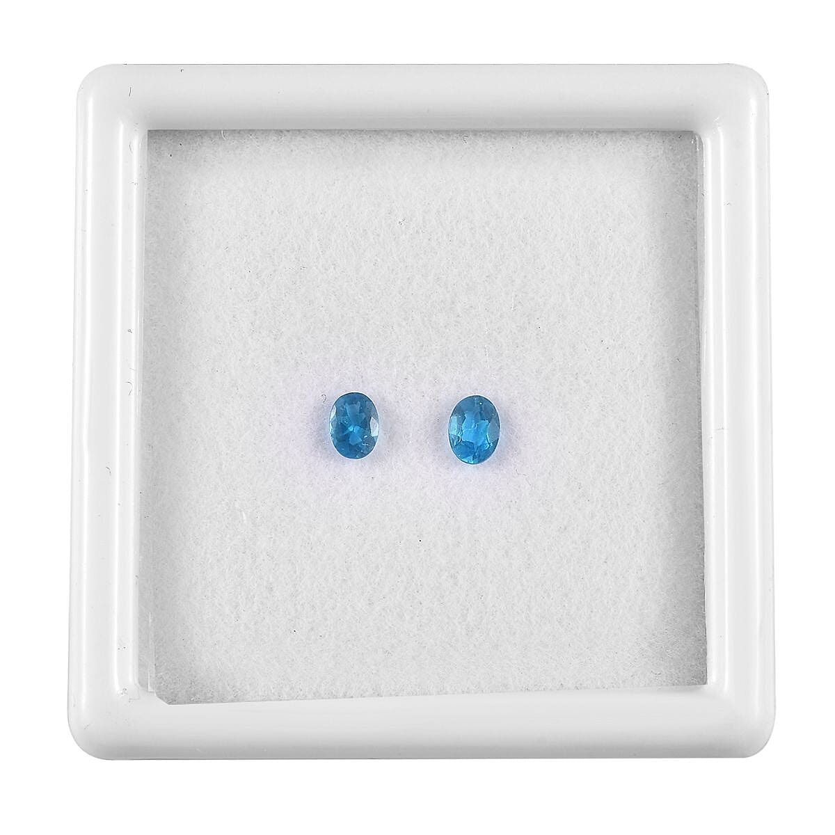AA Malgache Neon Apatite Set of 2 (Ovl 4x3 mm) 0.29 ctw Loose Gemstone