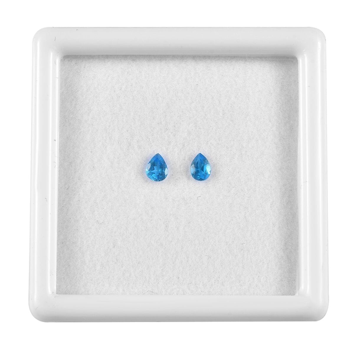 Malgache Neon Apatite Set of 2 (Pear 4x3 mm) 0.27 ctw Loose Gemstone image number 0