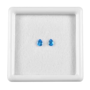 Malgache Neon Apatite Set of 2 (Pear 4x3 mm) 0.27 ctw Loose Gemstone
