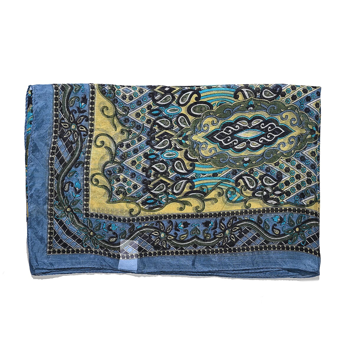 Grey Silk Printed Scarf image number 3