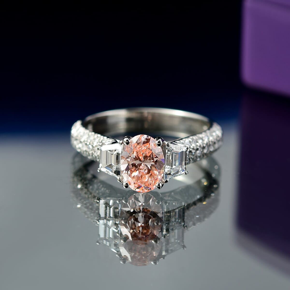 IGI Certified 950 Platinum Luxuriant Lab Grown Pink Diamond (IR) (VS), Lab Grown Diamond Ring (Size 10.0) 2.00 ctw image number 1