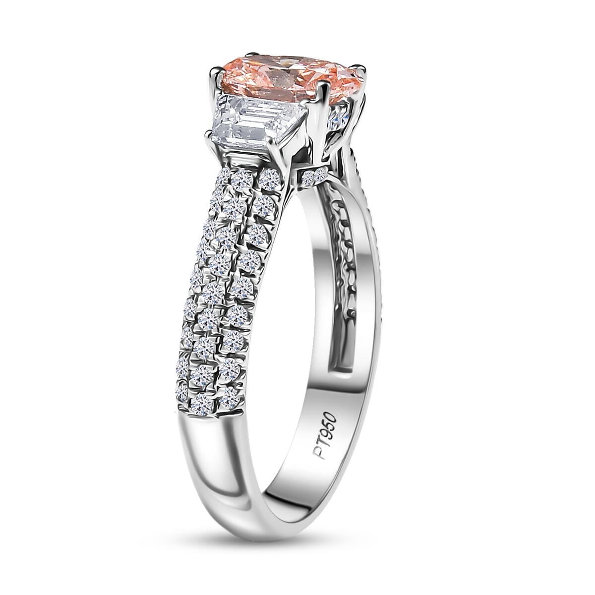 IGI Certified 950 Platinum Luxuriant Lab Grown Pink Diamond (IR) (VS), Lab Grown Diamond Ring (Size 10.0) 2.00 ctw image number 3