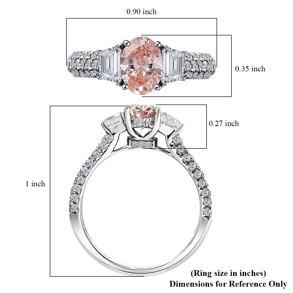 IGI Certified 950 Platinum Luxuriant Lab Grown Pink Diamond (IR) (VS), Lab Grown Diamond Ring (Size 10.0) 2.00 ctw image number 5