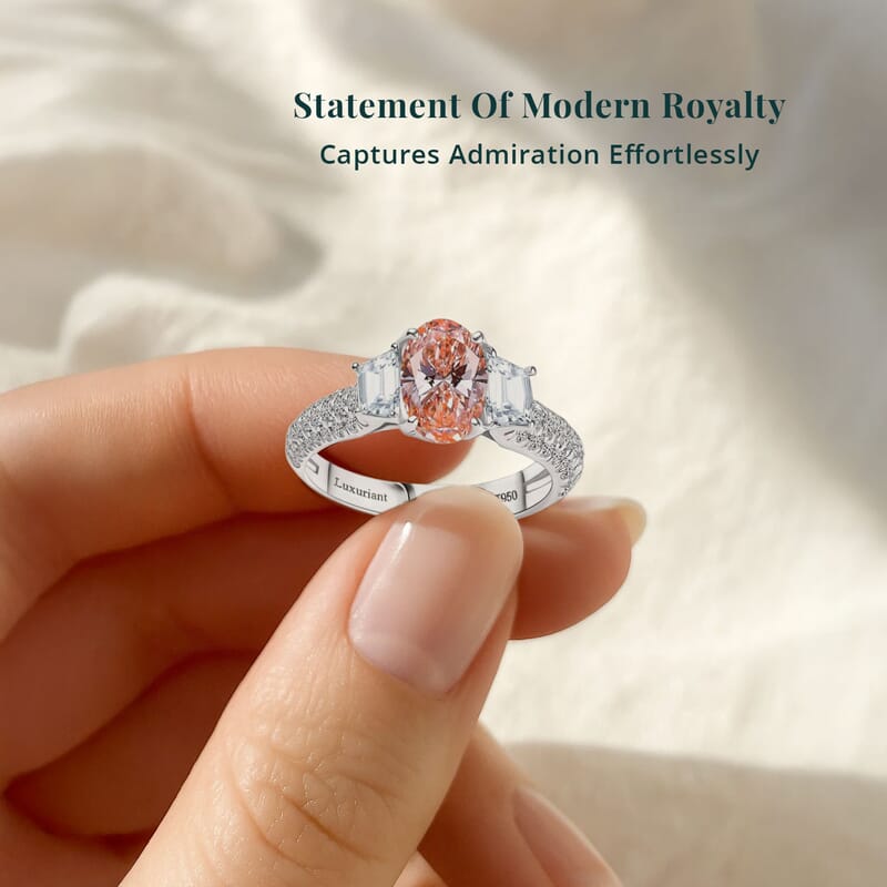 IGI Certified Luxuriant Lab Grown Pink Diamond (IR) 10.0) VS and Lab Grown Diamond 2.00 ctw Ring in 950 Platinum (Size 10.0)