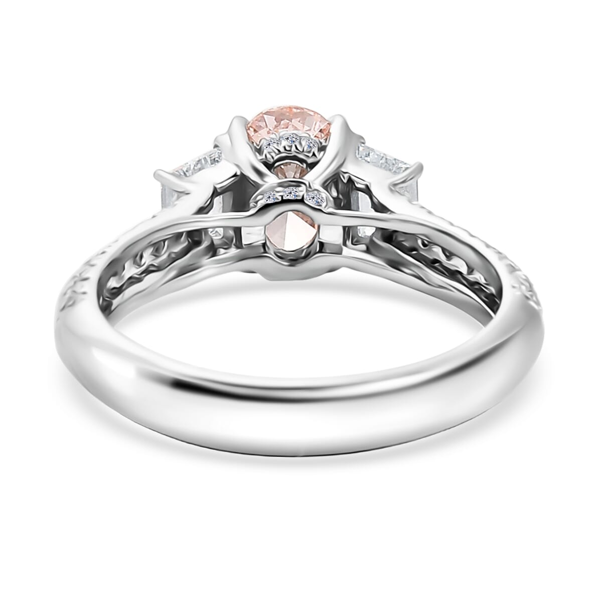 IGI Certified Luxuriant Lab Grown Pink Diamond (IR) VS and Lab Grown Diamond 2.00 ctw Ring in 950 Platinum (Size 6.0) image number 4