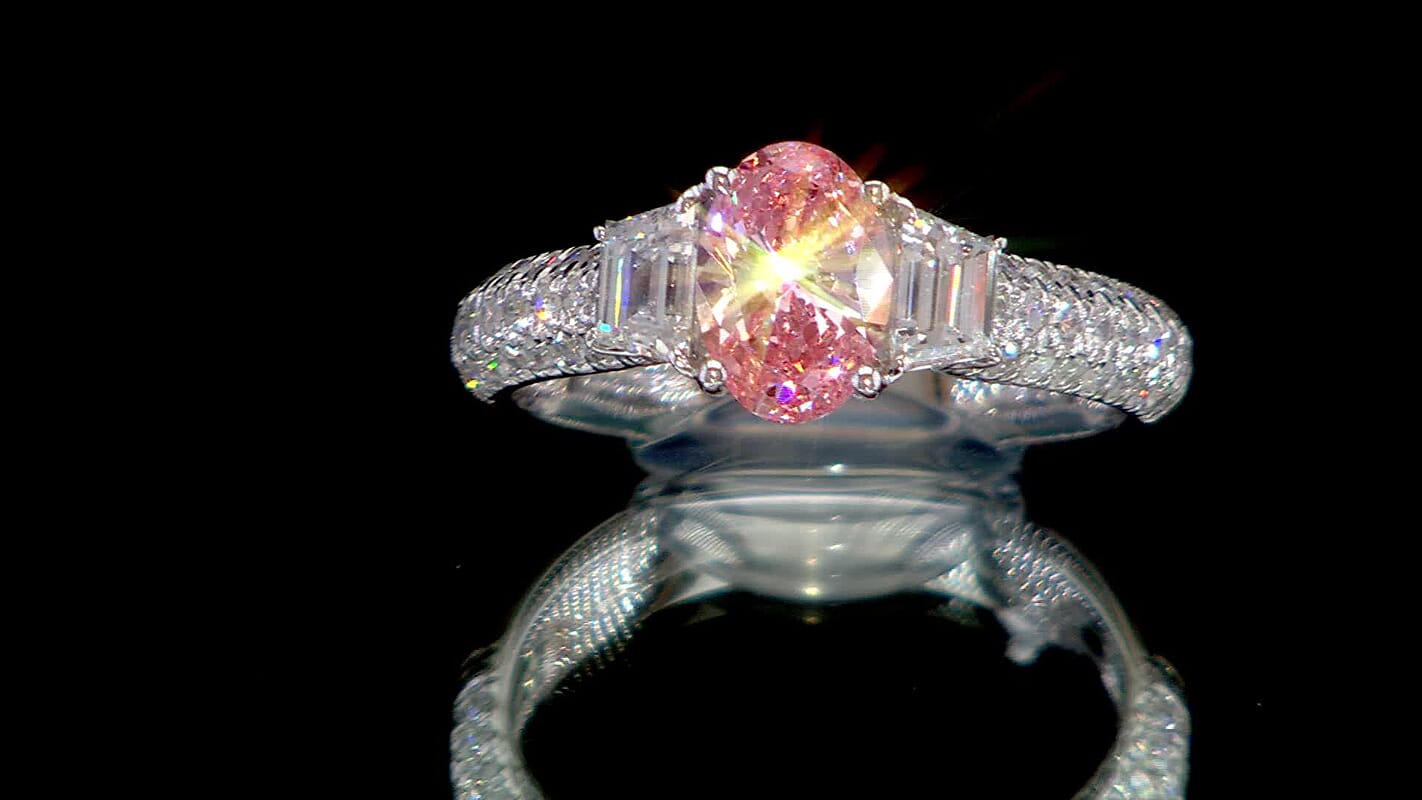 IGI Certified 950 Platinum Luxuriant Lab Grown Pink Diamond (IR) (VS), Lab Grown Diamond Ring (Size 10.0) 2.00 ctw