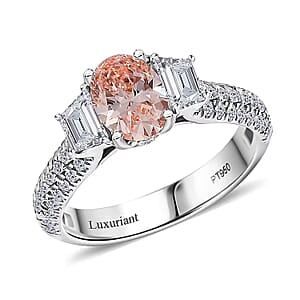 IGI Certified Luxuriant Lab Grown Pink Diamond (IR) 9.0) VS and Lab Grown Diamond 2.00 ctw Ring in 950 Platinum (Size 10.0)