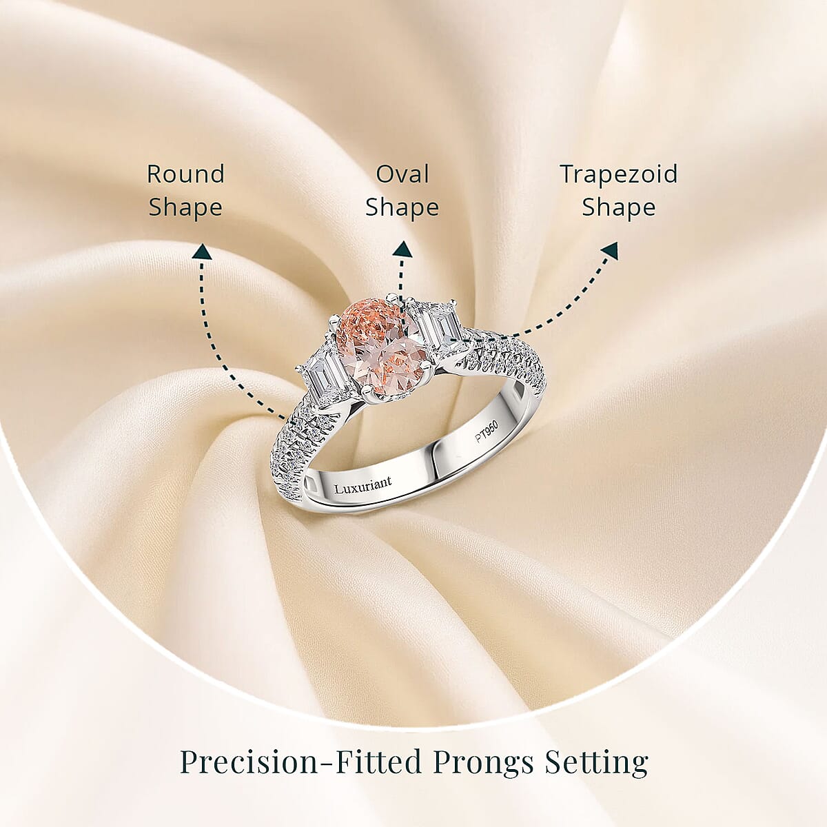IGI Certified Luxuriant Lab Grown Pink Diamond (IR) 9.0) VS and Lab Grown Diamond 2.00 ctw Ring in 950 Platinum (Size 10.0) image number 4