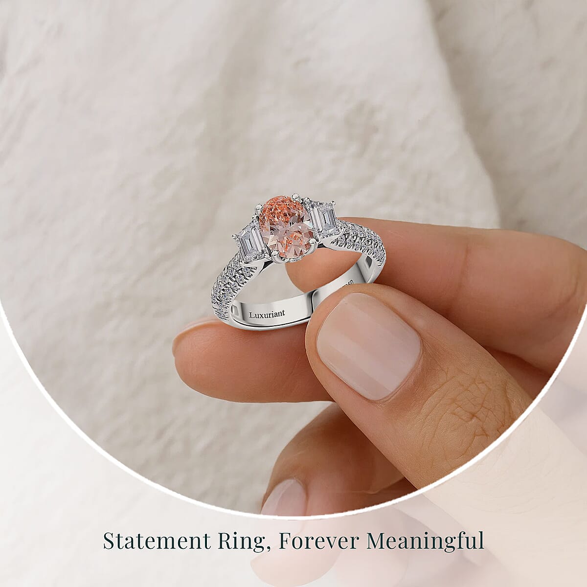 IGI Certified Luxuriant Lab Grown Pink Diamond (IR) 9.0) VS and Lab Grown Diamond 2.00 ctw Ring in 950 Platinum (Size 10.0) image number 5