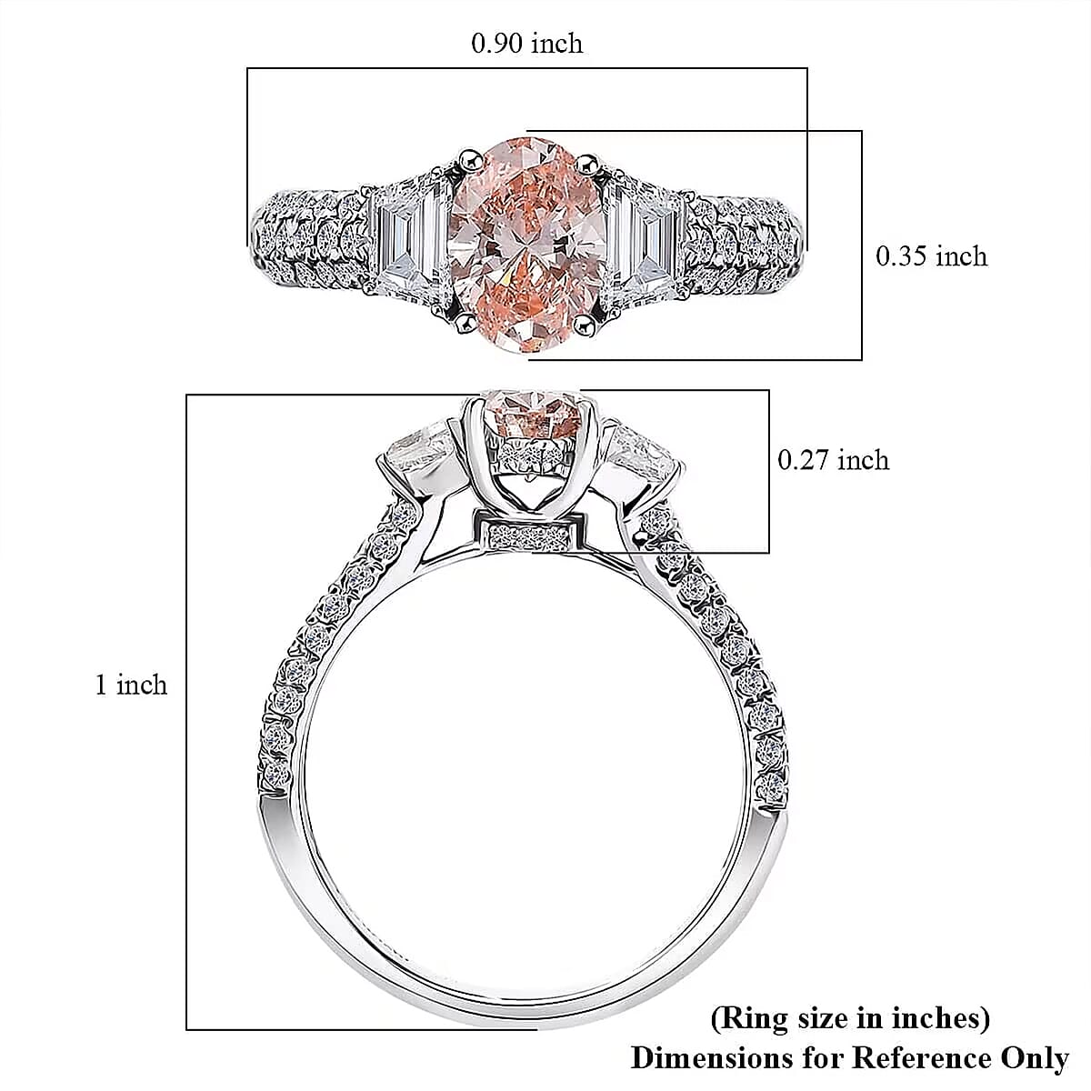 IGI Certified Luxuriant Lab Grown Pink Diamond (IR) 9.0) VS and Lab Grown Diamond 2.00 ctw Ring in 950 Platinum (Size 10.0) image number 6