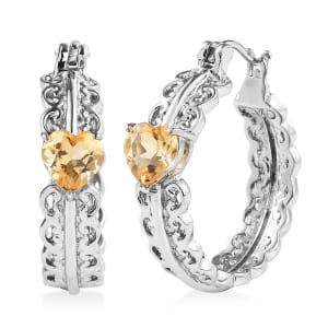 EverTrue Brazilian Citrine 3.35 ctw Stud Earrings in Stainless Steel 