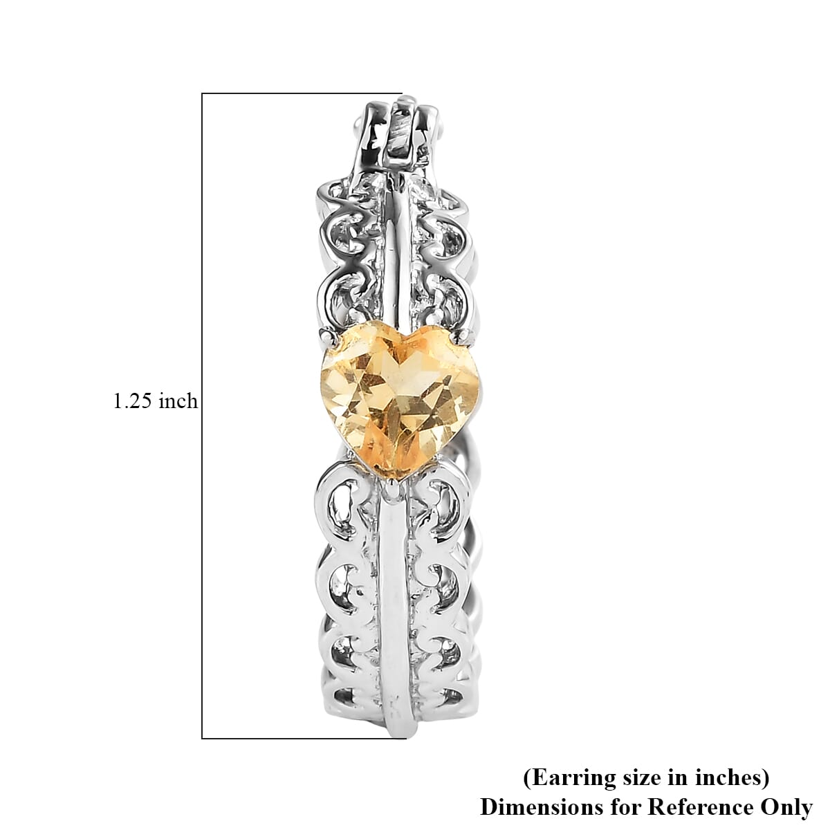EverTrue Brazilian Citrine 3.35 ctw Stud Earrings in Stainless Steel  image number 4