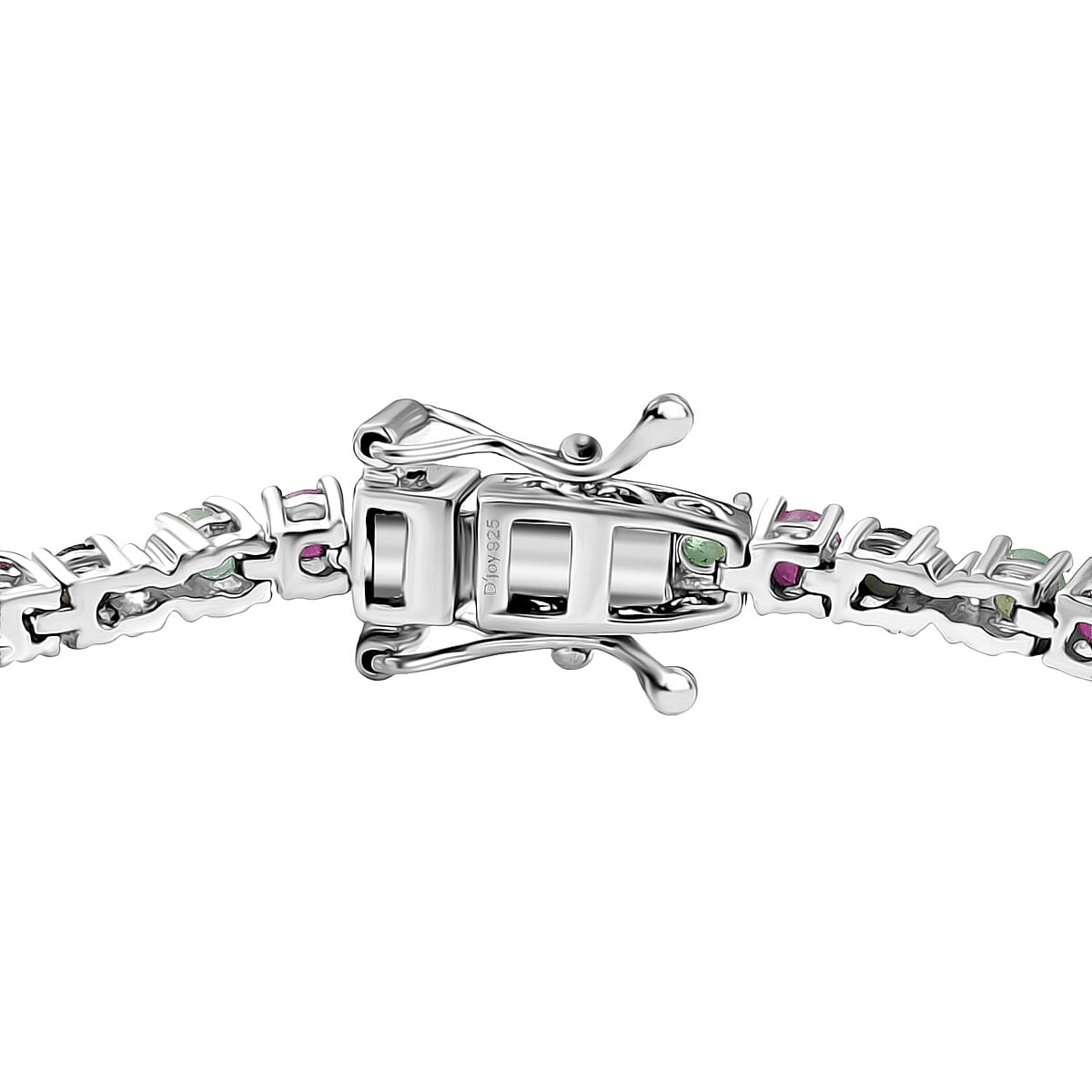 EverTrue Multi Gemstone 6.00 ctw Bracelet in 18K YG Plated and Platinum Bond (7.25 In) image number 2
