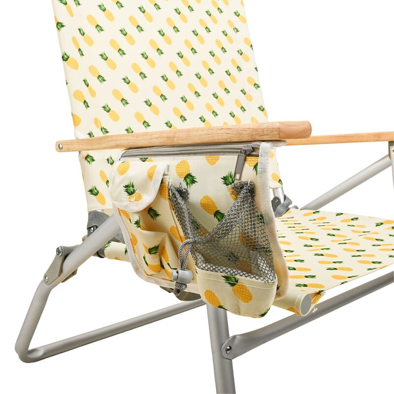 Bliss Folding High Beach Chair with Carry Straps and Cup Holder -Pineapple