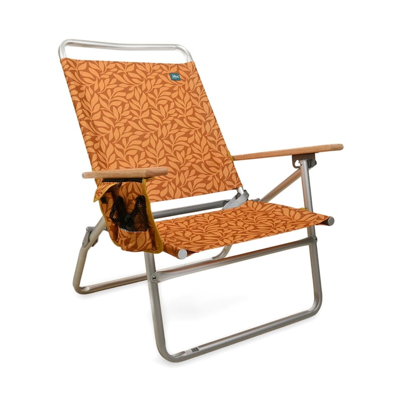 Bliss Folding High Beach Chair with Carry Straps and Cup Holder -Amber Leaf