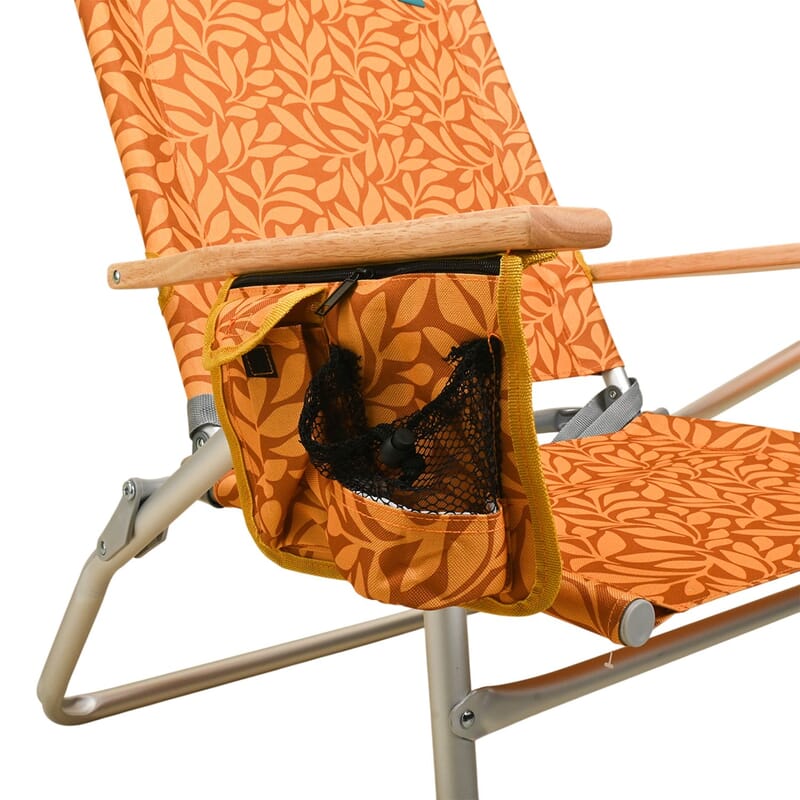 Bliss Folding High Beach Chair with Carry Straps and Cup Holder -Amber Leaf