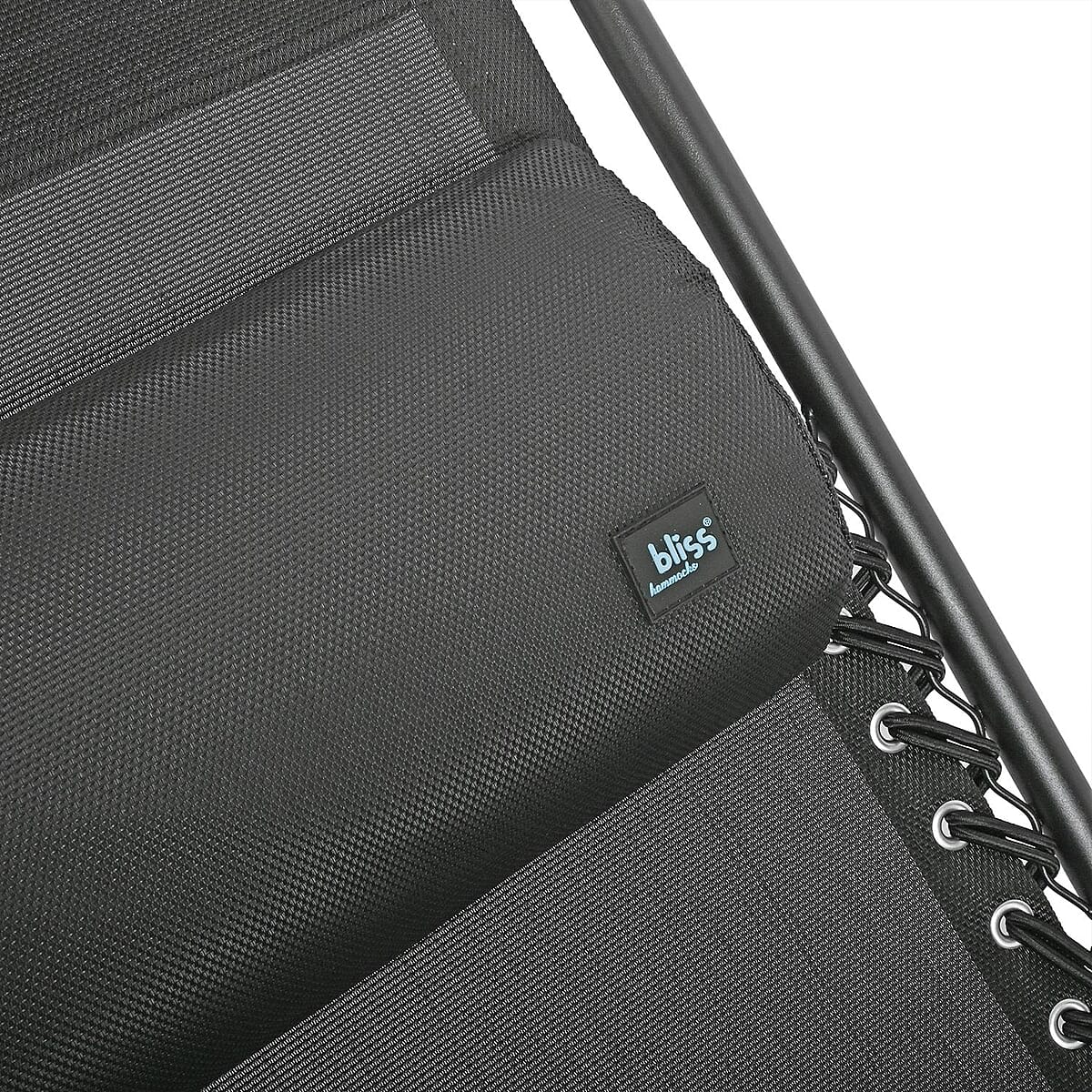 Bliss Reclinable Sling Patio Chair with Pillow -Black image number 2