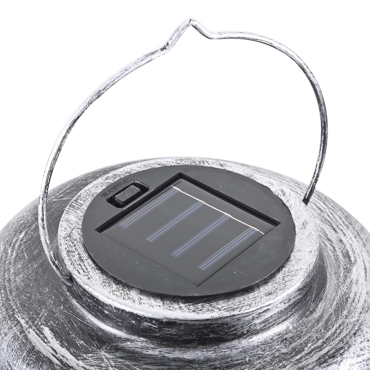 Bliss Set of 2 Color Changing Solar Lantern -Olive Leaf/Brushed Silver (9.25"x13.25") image number 3