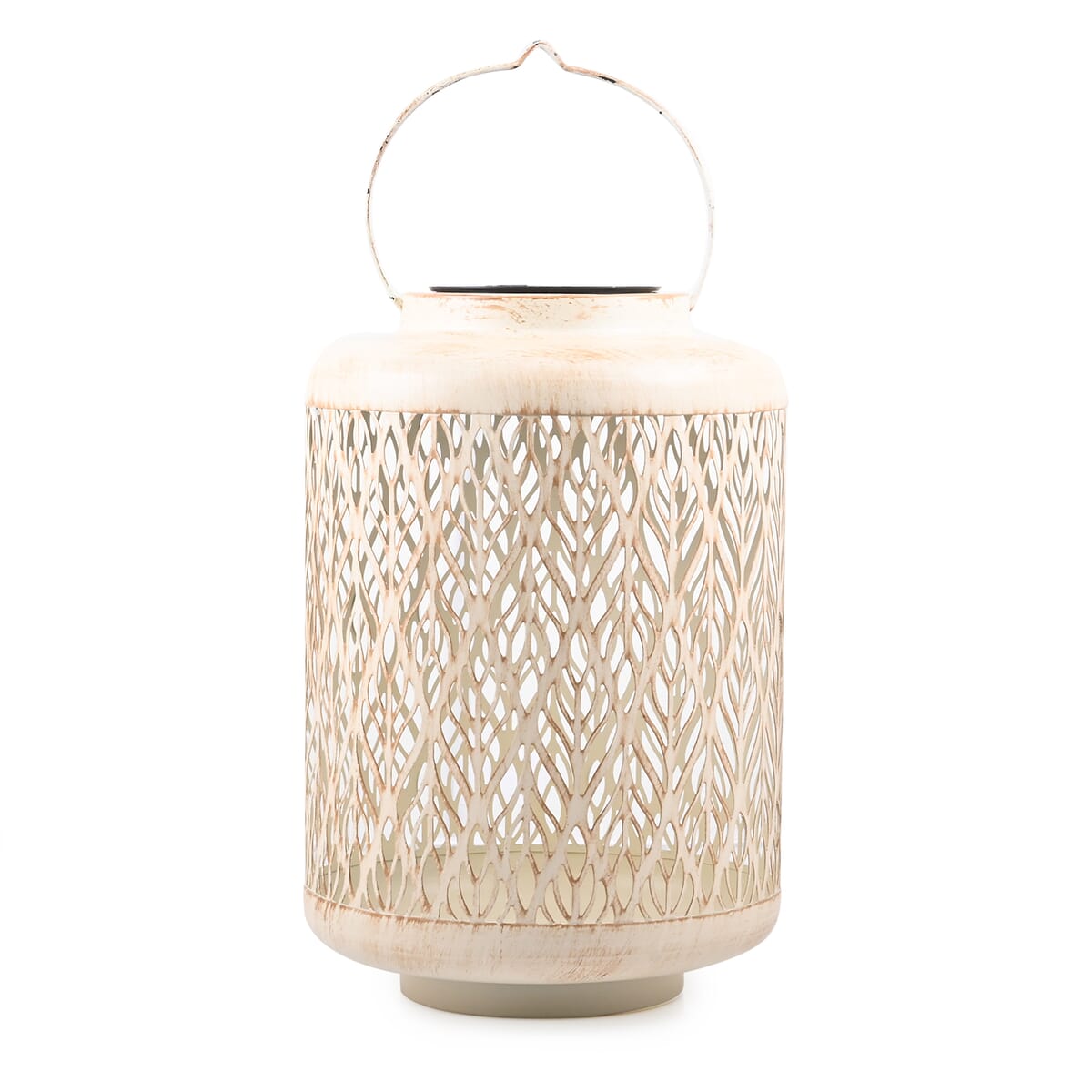 Bliss Color Changing Solar Lantern -Diamond Leaf/Antique White image number 0