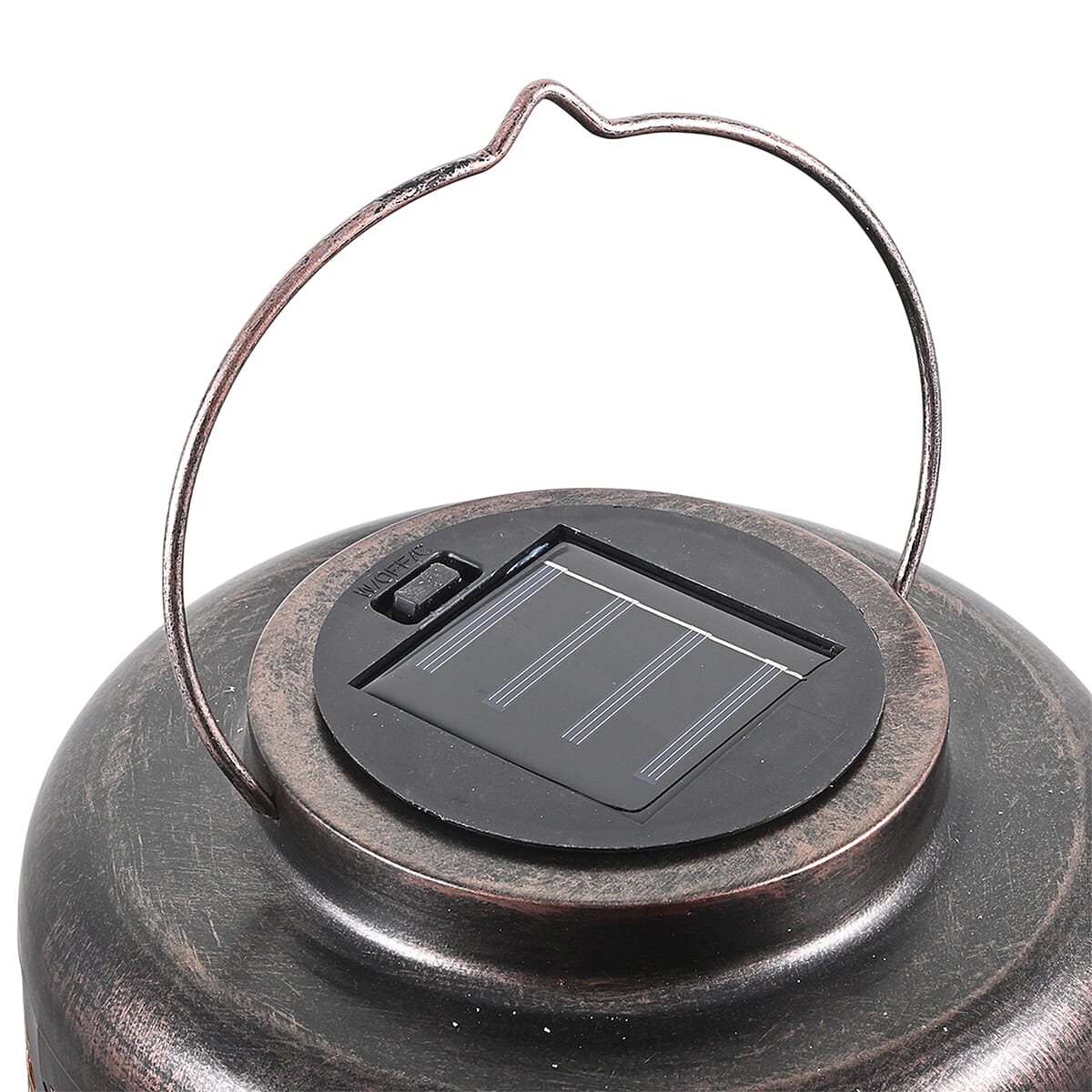 Bliss Color Changing Solar Lantern -Tropical Flower/Brushed Bronze image number 3